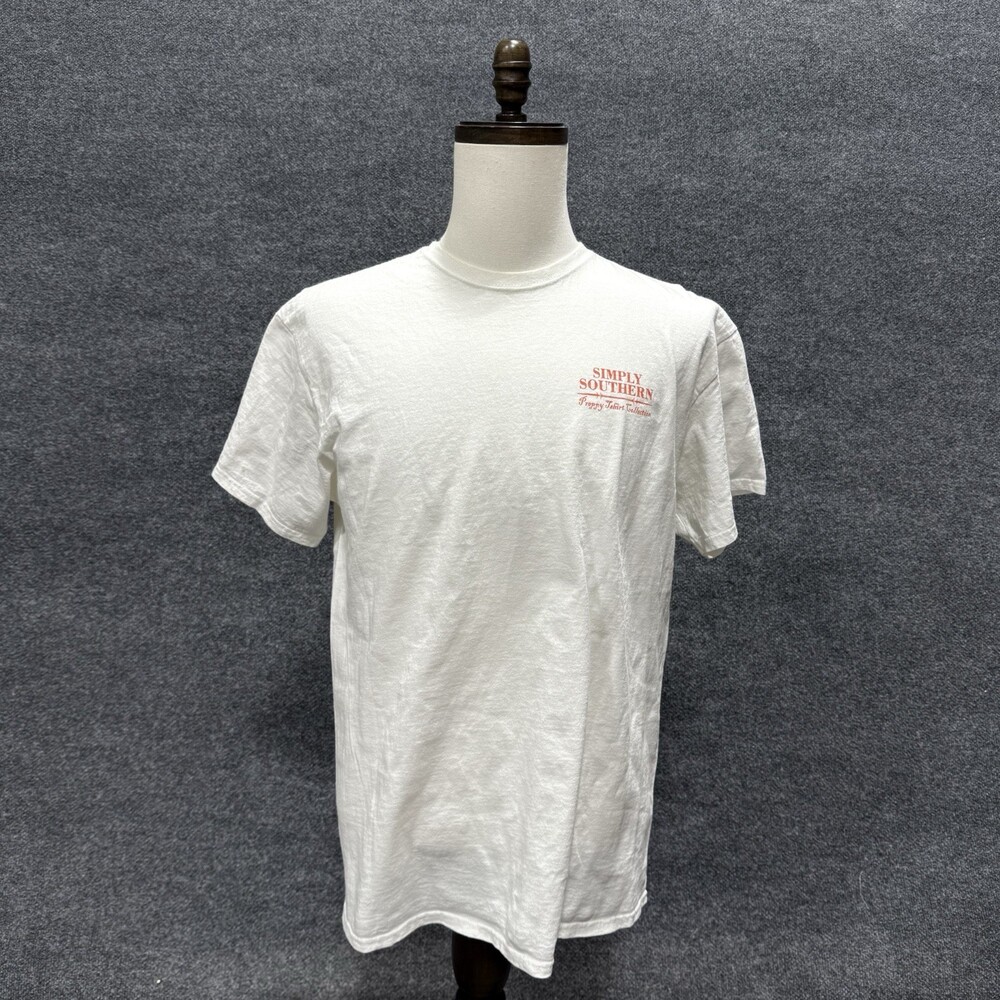 Simply Southern Preppy Shirt Collection Turtle Anchor Graphic T-Shirt White L